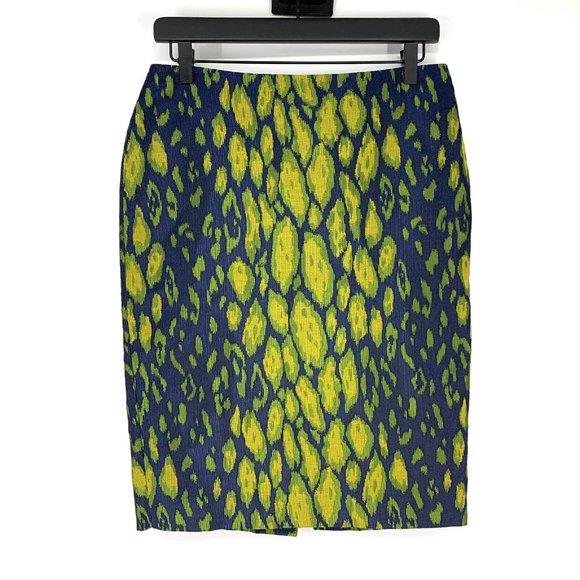 Gizia Dresses & Skirts - Gizia Skirt Blue Yellow Patterned Pencil Straight Lined